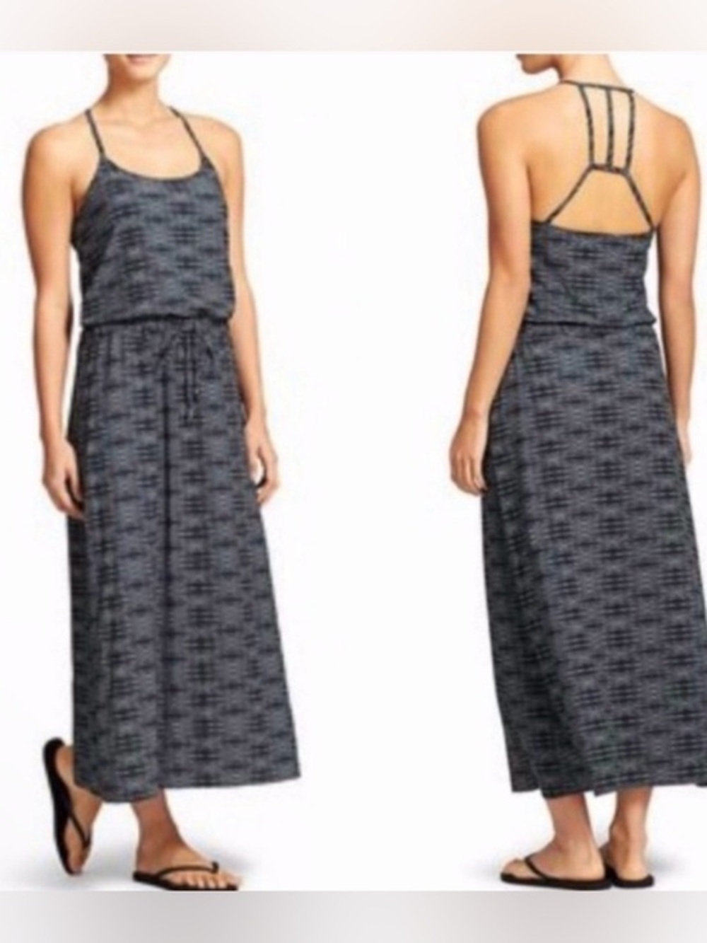 Athleta Ariel Novela Printed Halter Maxi Strappy Dress size 12